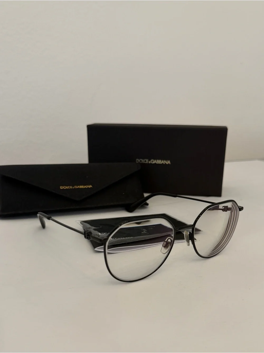 Dolce & Gabbana DG1348 Black Metal Optical Glasses Frames 54 Italy